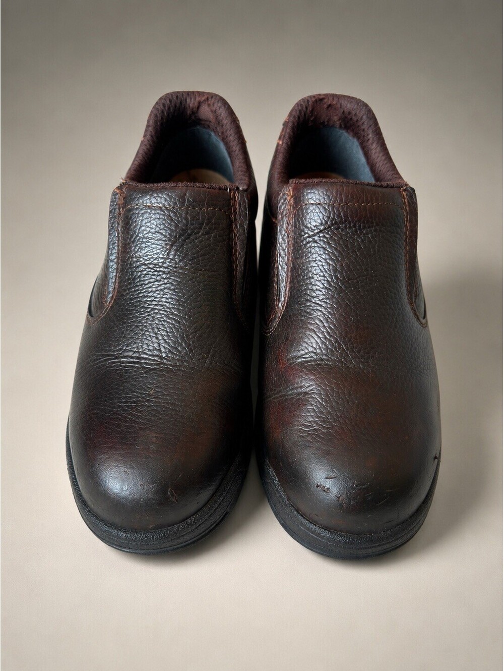 Timberland PRO Titan Slip On Steel Toe Work Shoes Men’s 8.5M Brown Leather EH